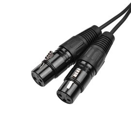 ChenQuanSarl-Câbles Xlr, Câble Audio 3,5 Mm Vers Double Xlr Câble De Microphone Câble Micro Noir Pour Microphone Mélangeur De Carte Son (Femelle)