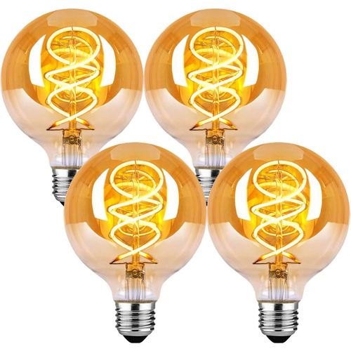 Ampoule Led E27, Ampoule E27 Vintage Dimmable 4w St64 Ampoule Led E27 Blanc Chaud 2700k 360lm Edison Décorative Rétro Ampoule Vintage Antique Lampe Equivalent À Incandescente 40w, Lot De 4