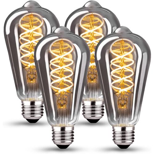 Ampoule Led E27, Ampoule E27 Vintage Dimmable 4w St64 Ampoule Led E27 Blanc Chaud 2700k 360lm Edison Décorative Rétro Ampoule Vintage Antique Lampe Equivalent À Incandescente 40w, Lot De 4
