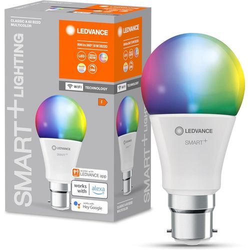 Smart+ Wifi Led Lamp, Frosted Look, 14w, 1521lm, Classic Bulb Shape With E27 Base, Color Light And White Light, App Or Voice Control, Life Of Up To 20,000 Hours