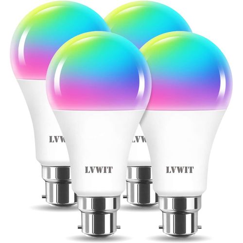B22 Ampoule Connectée Alexa, 12w Smart A70 Ampoule Led Avec Wifi 1521lm, Compatible Avec Alexa Et Google Assistant,Remplace 100w Ampoule Incandescent, Lot De 2