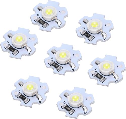 KALANKA-25Pcs LED Perles De Lampe 5V LED Puces 200LM 1W Haute Puissance SMD LED Lampe Puce Ampoule pour Home Studio Exposition Foodlight/Spot Ampoule Remplacement(Blanc Froid 10000K)