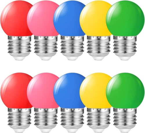 40 pièces LED E27 1W, E27 vis culot 1W ampoule Globe lampe pour décoration de fête de vacances,lampe pour guirlande lumineuse, AC 220V,Blanc chaud 2700K