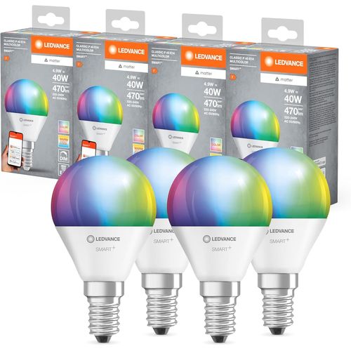 Smart+ Matt Led Lampe, White Frost Optics, 14w, 1521lm, Forme De Lampe À Incandescence Classique Avec E27, Couleur Lumière Et Lumière Blanche, Avec Vocal Control, Jusqu'à 20 000 Hrs, 1-Pack