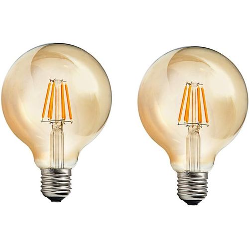 Lampes Ampoules Boule A Globe Grosse Moyen Led E27 G80 6w Eclairage Omnidirectionnel Blanc Chaud 3000k Remplace Ampoule Incandescente 60w, Lot De 2