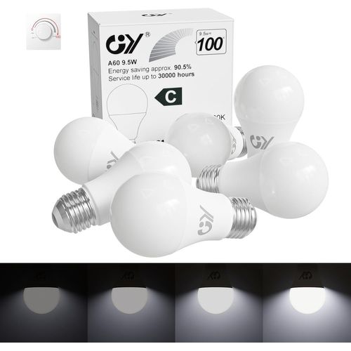 Ampoule Led E27 9.3w (Équivalent 100w), 3000k Blanc Chaud 1500 Lumens, A60 Ampoules E27 Led Efficacité Energétique, Dépolie, Non-Dimmable, 2 Unité