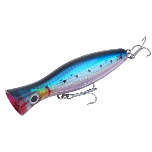 Leurres De PêChe Popper Bait RéAlistes Avec HameçOn Triple (Violet Et Bleu)