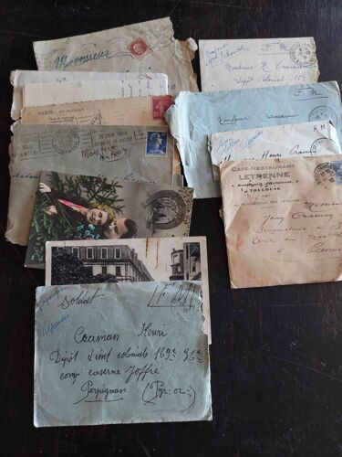 Lot De 9 Enveloppes Période 1932 À 1956, Dont Guerre 39/45, Militaria, Avec Lettres Jointes, Famille Craman, Franchise Militaire Et Lettres Timbrées