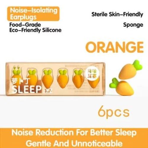 Euty-Bouchons D'oreilles Insonorisés En Forme De Radis,Empêchent Le Bruit Dans Les Dortoirs Étudiants,Ils Sont Un Aide Au Sommeil Avec Des Petites Oreilles Et Des Bouchons D'oreilles En Éponge-6pcs-O