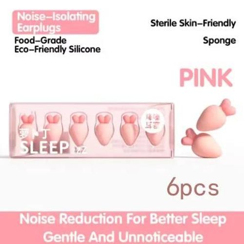 Euty-Bouchons D'oreilles Insonorisés En Forme De Radis,Empêchent Le Bruit Dans Les Dortoirs Étudiants,Ils Sont Un Aide Au Sommeil Avec Des Petites Oreilles Et Des Bouchons D'oreilles En Éponge-6pcs-P
