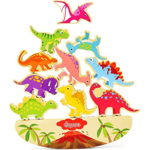 ChenQuanSarl-Jeux D'Équilibre En Bois, Dinosaure Jouet À Empiler Pour Enfants Blocs De Construction D'Empilage Jeux Montessori Pour 3 4 5 6 Ans Jouets Éducatifs Cadeau D'Anniversaire Pour Garçons Fil