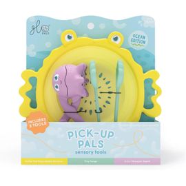 ChenQuanSarl-Lot De 3 Instruments Sensoriels Pick Up Pals, Avec Secoueur, Pincettes Et Bros , Jeu Pour Enfants De 18 Mois D'Âge, Aide Au Développement Sensoriel Et Cognitif En Silicone Médical