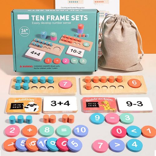 ChenQuanSarl-Montessori Jouet Apprendre A Compter Jeux Educatif Enfants 2 3 4 5 6 Ans,Jeux Montessori Mathématiques,Jouets D'Activité Et De Développement Motricité Fine Pour Enfant 3 4 5 6 Ans Garcon