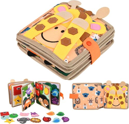 Ulteronixshop-2 ans, livre silencieux en feutre souple pour l'éducation précoce, la motricité fine, jouet Busy Board Montessori à partir de 2, 3, 4, 5, 6 ans, cadeau pour garçon et fille, jouet senso