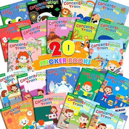 ChenQuanSarl-Jeux Montessori Quiet Book, Busy Book Pour Enfants 3 4 5 6 Ans, Livre Calme Livre À Coller Livre Occupé, Jouets Bebe Educatifs Sensoriels Interactif D'Activités (20 Pcs)