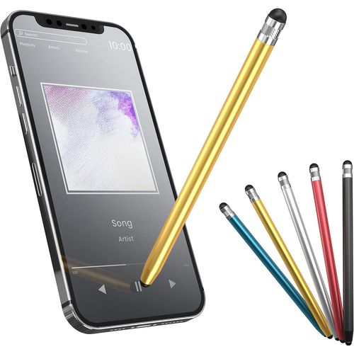 KALANKA-Stylo Numérique Stylet Capacitif GD10 universel pointes Plume caoutchouc seulement Touch Screen Double Pointe petite et Grande Plusieurs couleurs pour écran Smartphone Portable Domotique (Or)