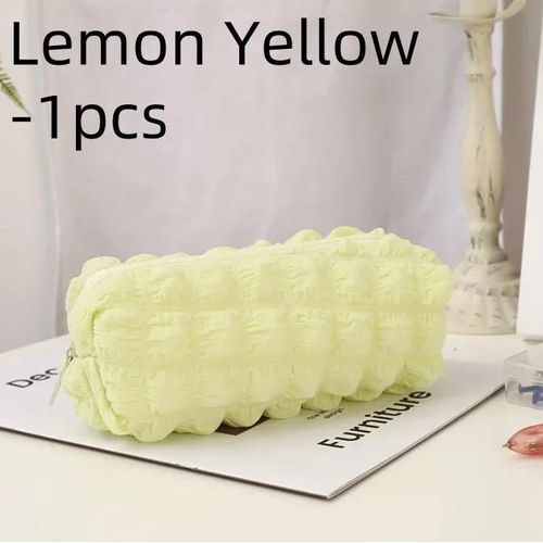 Trousse À Crayons Bouffante Mignonne,Trousse À Stylos De Papeterie Coréenne,Porte-Monnaie,Trousse À Crayons De Grande Capacité,Fournitures Scolaires,Pochette À Crayons.Lemon Yellow-1pcs.