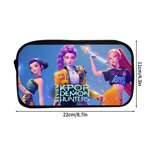 Kadsl-Trousse À Crayons Demon Hunter, Sac À Crayons Huntrix De Dessin Animé, Pochette Pour Stylos D'étudiant, Boîte De Papeterie Scolaire,S5