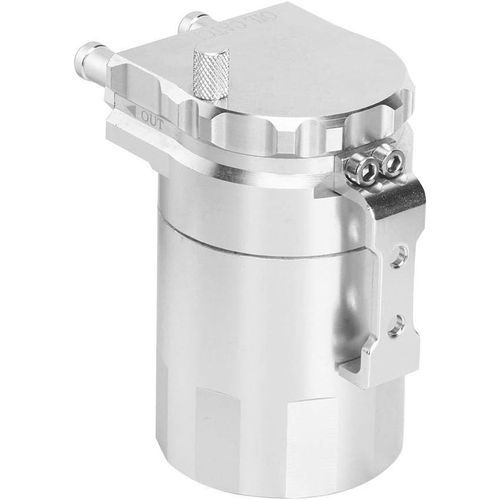 Cmjaagur-Réservoir De Récupération D'huile Moteur, Aluminium Oil Catch Can Réservoir Réservoir Kit Reniflard Peut Modification Accessoires(Argent)[M2874]
