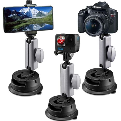Support à ventouse pour caméra de voiture, pour téléphone, GoPro, Canon, Nikon, Sony, Digital Cam, DJI Action 5 Pro, Insta360 X5/X4/X3, Insta360 Ace Pro, support de caméra à ventouse