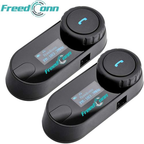 Kaleidoscope-Moto La Communication Système, Tcom-Sc Casque De Moto Intercom(Range-800m|Imperméable À L'eau|Mains Libres|Écran Lcd|Mp3|Gps|Fm Radio|2 Unité Avec Câble Souple[Q2688]