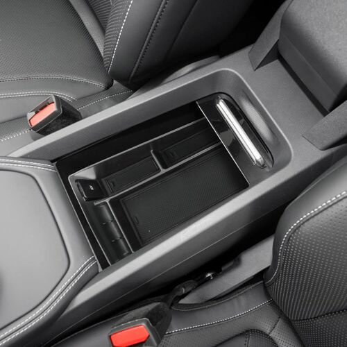 Boîte De Rangement Compatible Avec Ford Mustang Mach-E 2021-2023 - Plateau Pour Accoudoir - Accessoires Avec Tapis Antidérapant (Noir)[X3444]