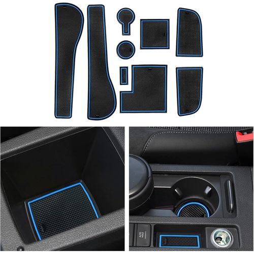 Cmjaagur-Pour V W Golf Vii Accessoires, Golf 7 7.5 R Gtd Gti Gte Tapis, Auto Tapis Anti-Poussière Antidérapante, Coupe Porte Intérieure Tasse Boîte De Bras Tapis De Stockage (Bleu)[M1414]