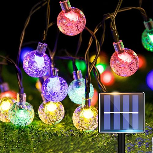 Kal-Guirlande Lumineuse Solaire D'extérieur - 10 M - 40 Led - Multicolore - Pour Balcon, Jardin, Terrasse - Allumage Et Arrêt Automatique - Étanche Ip65 - 8 Modes D'éclairage - Guirlande Lumineuse So