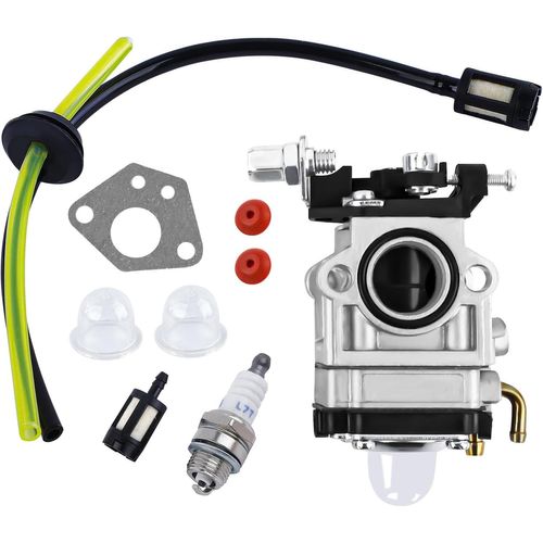 KAL-Carburateur Pour Débroussailleuse 52Cc 49Cc 43Cc Carbu Kit Avec Joint, Tuyau, Bougie D'Allumage Et Filtre À Essence.Carburateur Debroussailleuse, De Tondeuse À Gazon