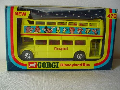 Corgi Vintage An 80 Ref 470 Bus A Double Etage Jaune "Disneyland'" Corgi-Corgi