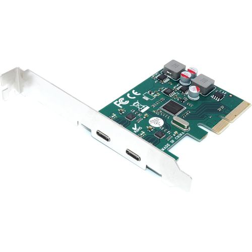 ChenQuanSarl-Carte Controleur 2 Ports Usb 3.1 Type C - Pci Express X4 (Pciex4 - Pci-Ex4) - Chipset Asm1142 - Auto-Alimentée - Equerre High Et Low Profile