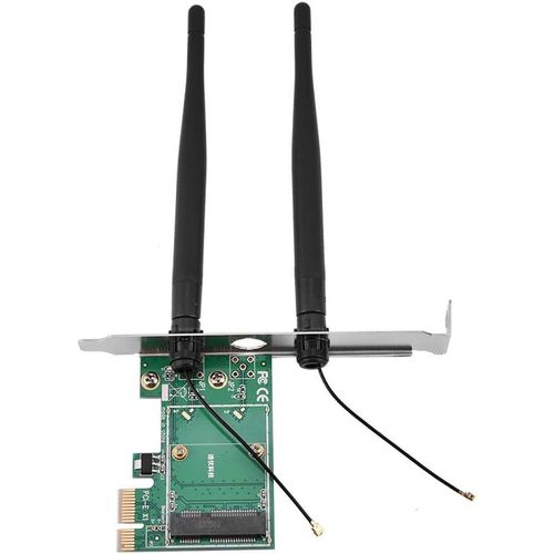 ChenQuanSarl-Carte Controleur Pci-E, Carte Adaptateur Mini Pci-E Vers Pci-E Avec 2 Antennes Externes Pour Carte Mini Pci-E Demi-Taille