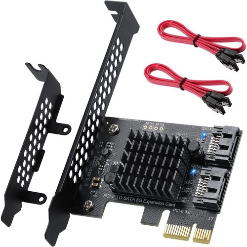 ASFASFq-ACTIMED Carte Contrôleur PCI-E vers SATA 3.0, 2 Ports SATA III 6 Gbps, Prise en Charge des Cartes d'extension PCI-Express (1 x 4 x 8 x 16X), Soutien Windows10/7/8/XP/Vista/Linux