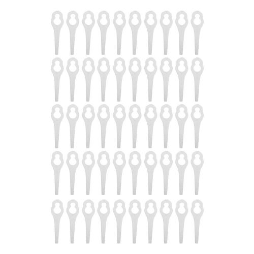 ChenQuanSarl-Lame De Tondeuse À Gazon Lames , 50 Pièces En Plastique Lames De Tondeuse À Gazon Pièces Pour Alm 28 / Alm 30 / Art 23 Accu/Art 23 U(Blanc)