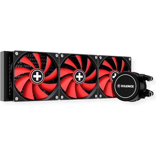 ChenQuanSarl-Lq360 Amd Et Intel Aio 360Mm Watercooling Pour Processeur, 3X 120Mm Pwm Ventilateur, 400W Tdp, Rouge/Noir