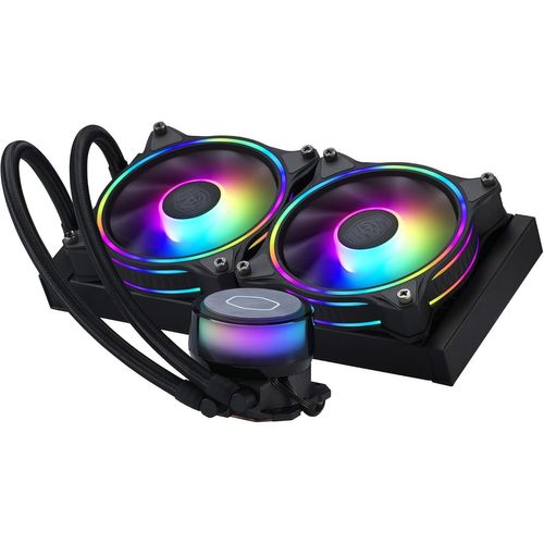 ChenQuanSarl-Masterliquid Ml240 Illusion Refroidisseur Liquide Pour Cpu - Watercooling Aio, Radiateur 240Mm, 2 X Ventilateurs Halo Argb 120Mm, Contrôleur Argb Inclus - Compatible Amd & Intel Noir