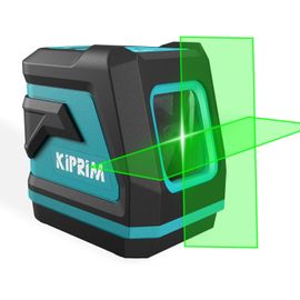 Niveau Laser, Niveau Laser Vert Lignes Croisées Lv8 Avec Visibilité Améliorée, Luminosité Réglable, Mode Manuel/Autonivelant/Impulsion, Piles Et Sac De Transport Inclus