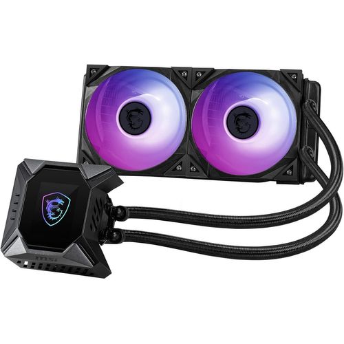 ChenQuanSarl-Mpg Coreliquid K240 Kit Watercooling Cpu, Pompe Lcd Avec Ventilateur 60Mm, 2X 120Mm Argb Torx Fan 4.0, Tuyaux Anti-Évaporation, Compatible Gi Cooling, Mystic Light Et Sockets Amd & Intel