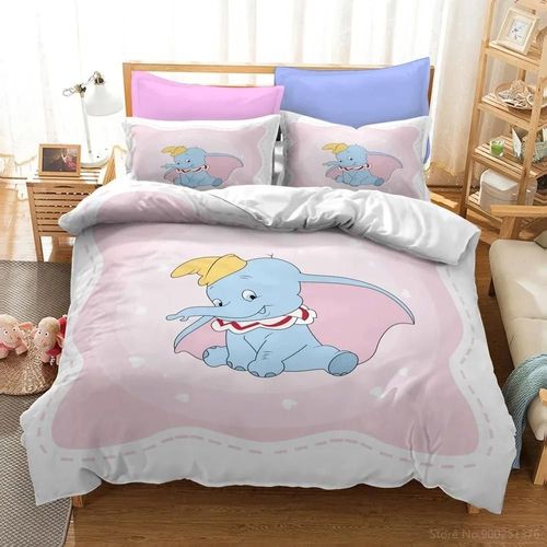 Housse De Couette Et Taies D'oreiller Dumbo Cartoon Cute Toutes Saisons