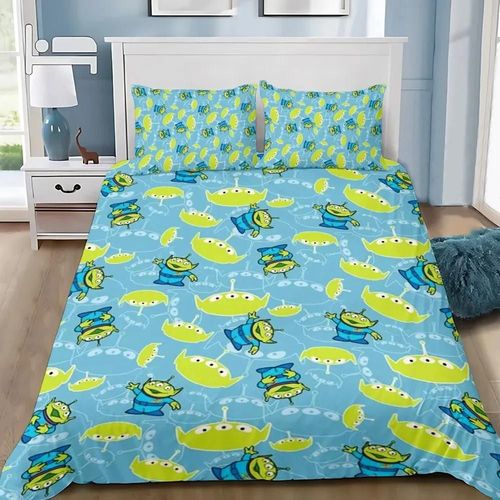 Housse De Couette Taie D'oreiller Ensemble De Literie Dessin Anime Alien Buzz Adulte Garcon Fille Chambre Decoration Enfants Cadeau Simple Double Grande Taille