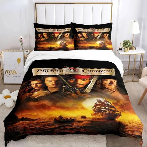 Parure De Lit Pirates Des Caraïbes, Housse De Couette, Decoration Océan, Marin, Capitaine Pirate, Aventure En Mer, Couvre-Lit Pour Enfants Et Garcon S