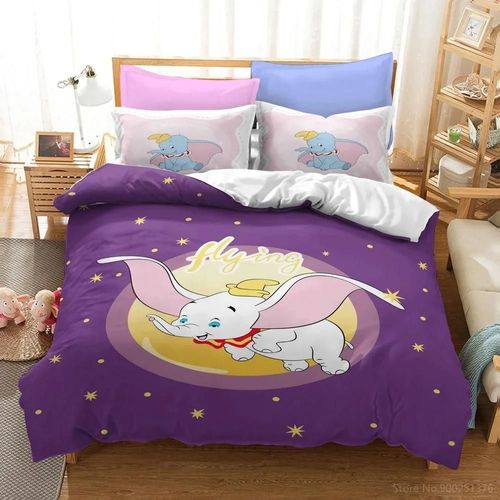 Housse De Couette Et Taies D'oreiller Dumbo Cartoon Cute Toutes Saisons