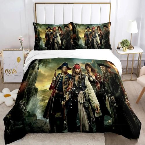 Parure De Lit Pirates Des Caraïbes, Housse De Couette, Decoration Océan, Marin, Capitaine Pirate, Aventure En Mer, Couvre-Lit Pour Enfants Et Garcon S