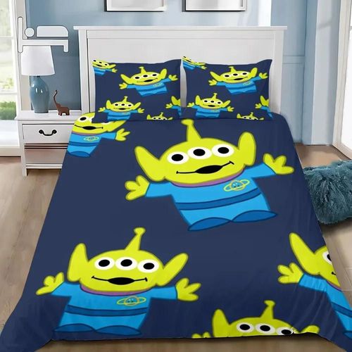 Housse De Couette Taie D'oreiller Ensemble De Literie Dessin Anime Alien Buzz Adulte Garcon Fille Chambre Decoration Enfants Cadeau Simple Double Grande Taille