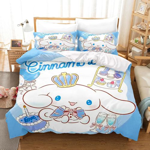 Housse De Couette Cinnamoroll, Parure De Lit Pour Enfants, Taille Queen Size, Parure De Lit Pour Deux Personnes, Jolie Housse De Couette Imprimee De Dessin Anime