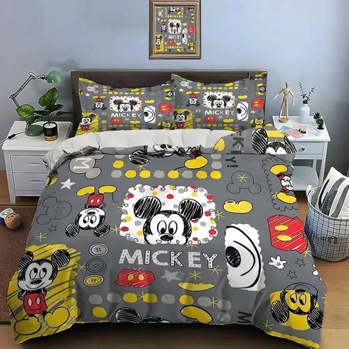 Housse De Couette Mickey Mouse En Microfibre, Cadeau D'anniversaire Pour Enfants Avec Fermeture Éclair, Decoration De Chambre Pour Adolescents Et Adultes