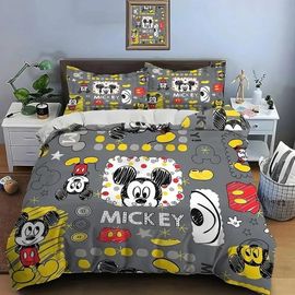 Housse De Couette Mickey Mouse En Microfibre, Cadeau D'anniversaire Pour Enfants Avec Fermeture Éclair, Decoration De Chambre Pour Adolescents Et Adultes