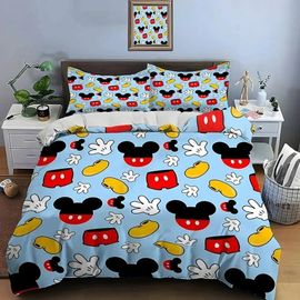 Housse De Couette Mickey Mouse En Microfibre, Cadeau D'anniversaire Pour Enfants Avec Fermeture Éclair, Decoration De Chambre Pour Adolescents Et Adultes