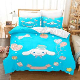 Housse De Couette Cinnamoroll, Parure De Lit Pour Enfants, Taille Queen Size, Parure De Lit Pour Deux Personnes, Jolie Housse De Couette Imprimee De Dessin Anime