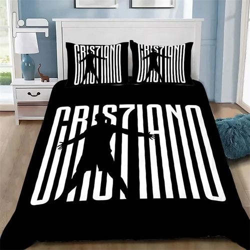 Housse De Couette Taie D'oreiller Ensemble De Literie Football Cr7 Adulte Garcon Fille Chambre Decoration Enfants Simple Double Grande Taille